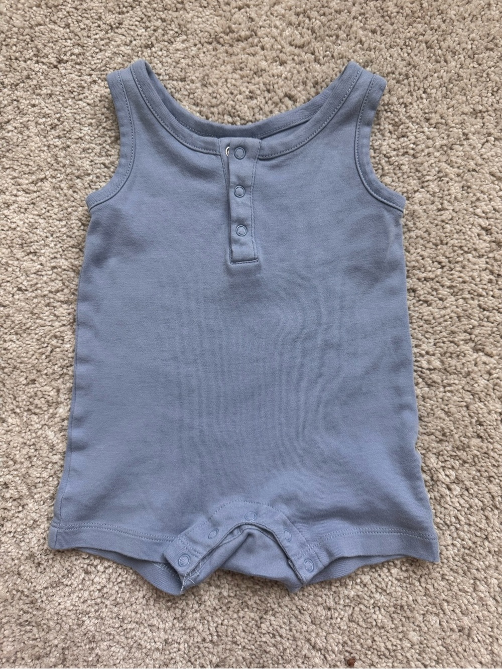 Colored Organics Sleeveless Romper in Dusty Blue